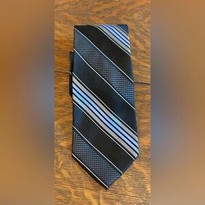 Van Heusen Silk Tie Striped of Colors Light and Dark Blue and Gray